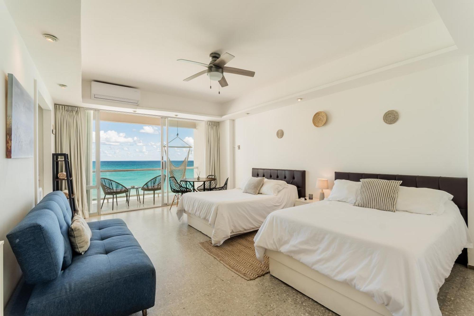*Turquoise Escape- Beachfront Studio By Casa Paraiso* Cancun Bagian luar foto